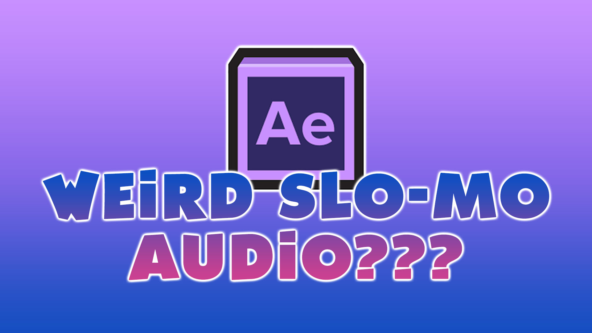 How to Fix Weird Slow Motion Audio Glitch | After Effects Troubleshooting