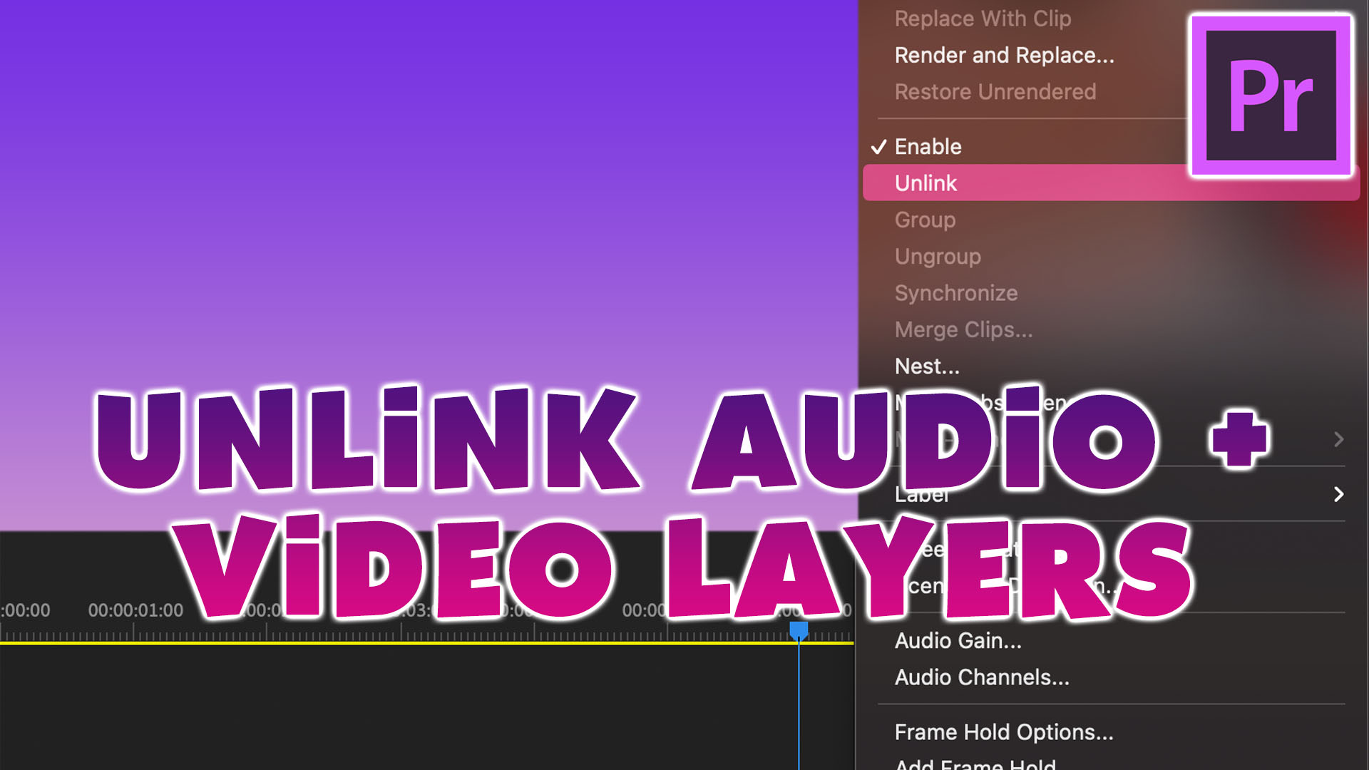 Premiere Pro Tutorial: Unlink Audio and Video Layers